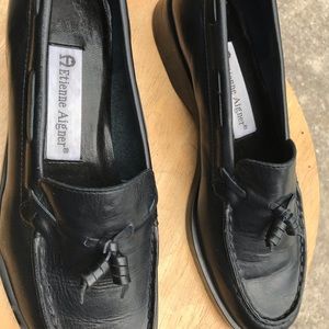 Etienne Aigner Black Leather Loafers